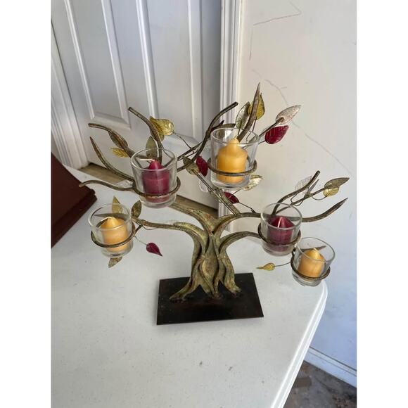 Metal Tree Votive with Candles - Picture 4 of 6